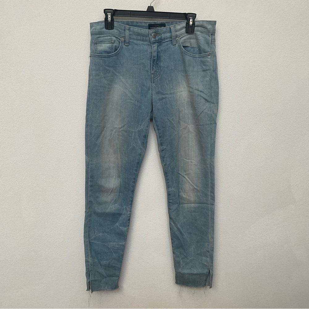 Lucky Light Wash Raw Hem Ava Skinny Jeans Size 8/29 Spring Denim